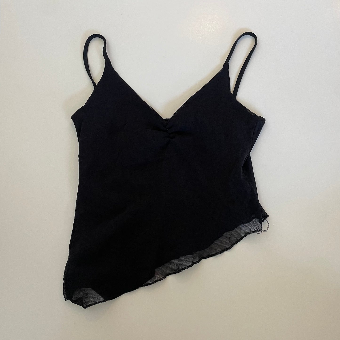 black asymmetrical cami