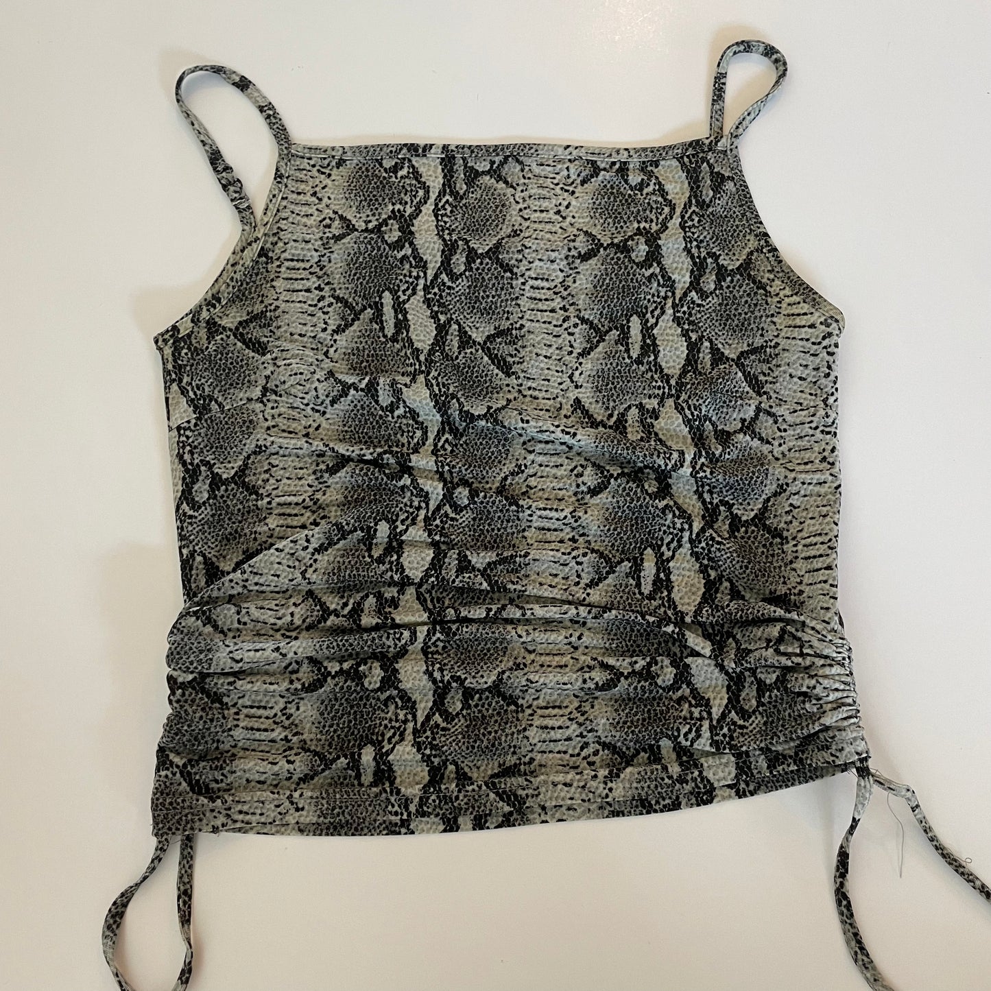 90s snake print ruched cami