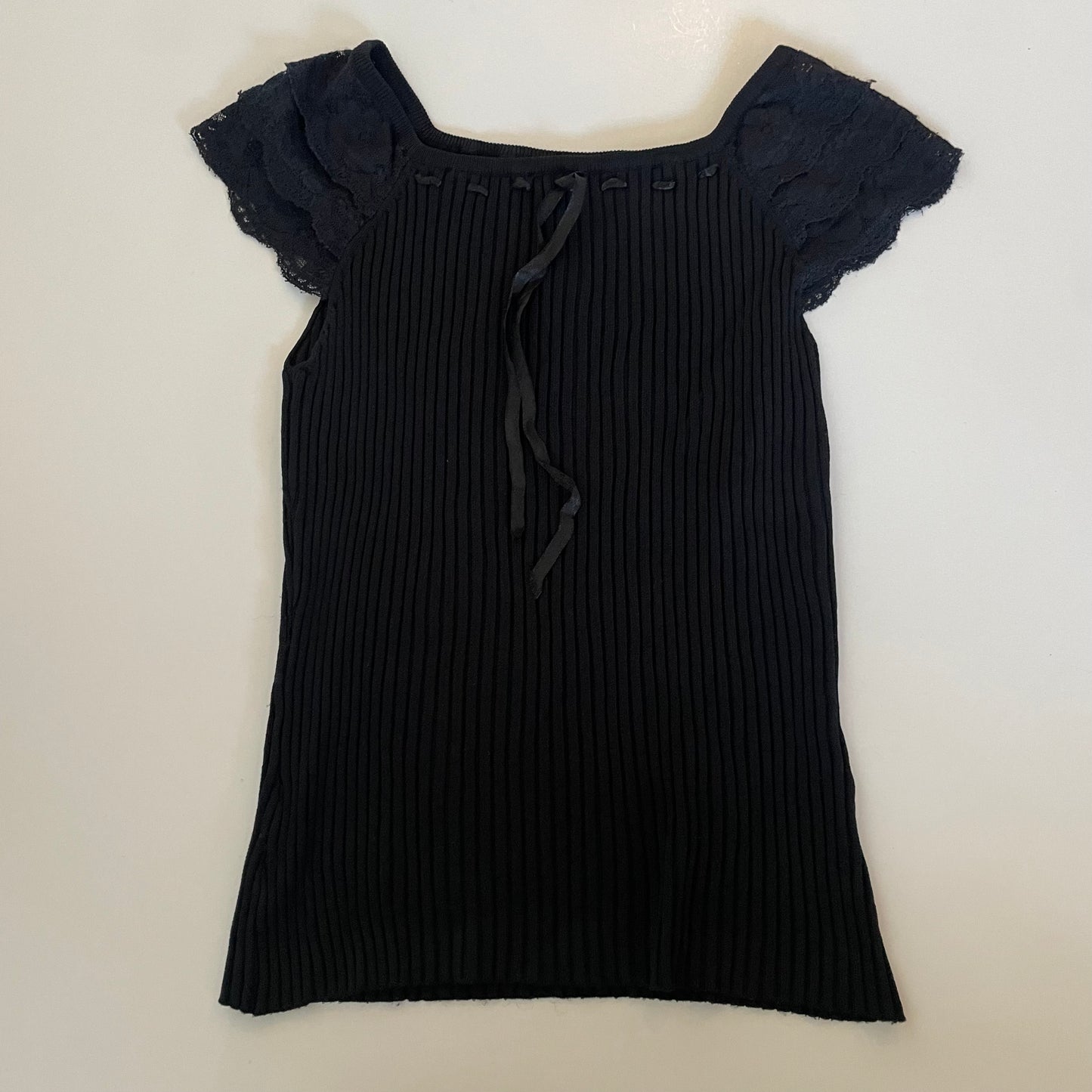 vintage black ribbed top