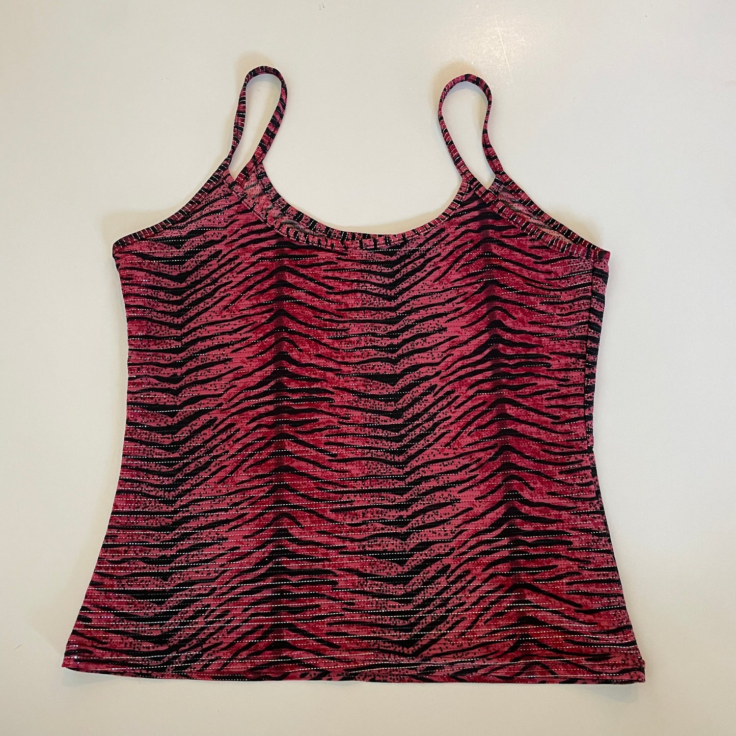 pink/black animal print cami