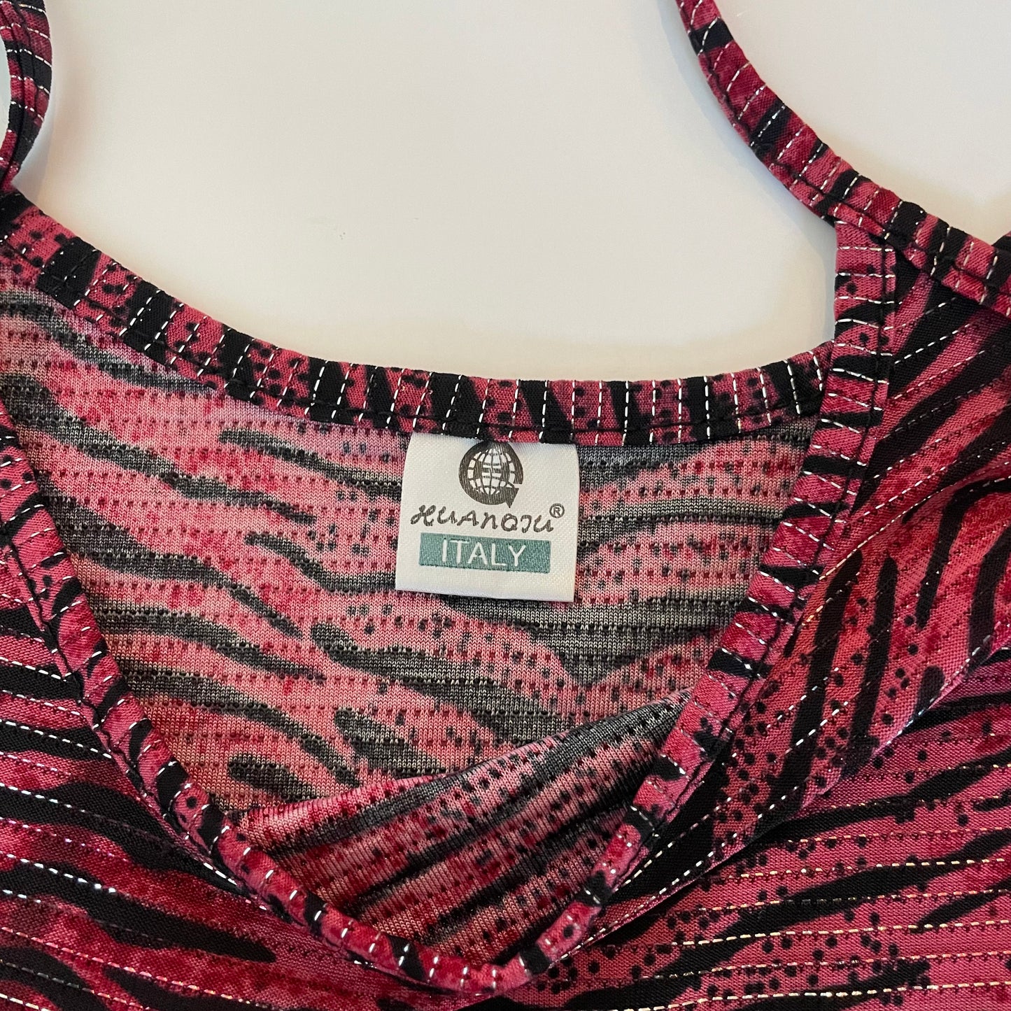 pink/black animal print cami