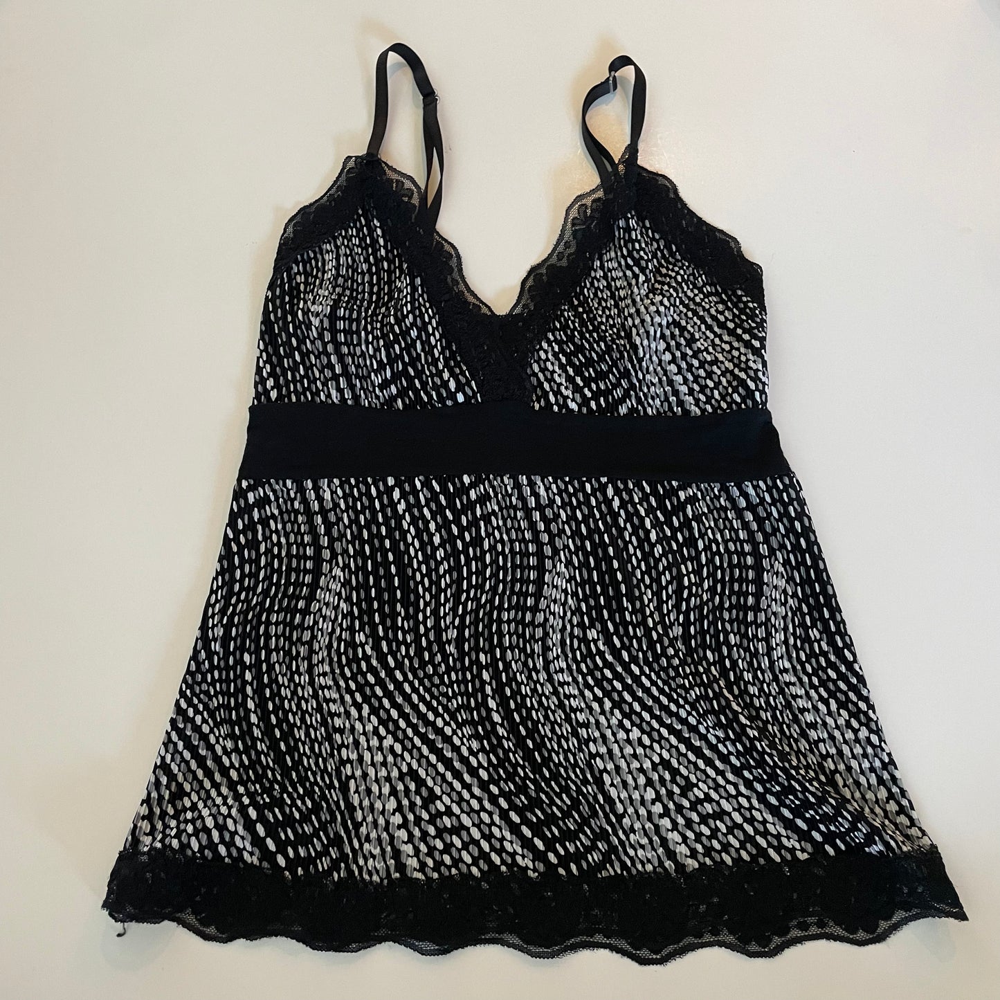 black/white lace cami