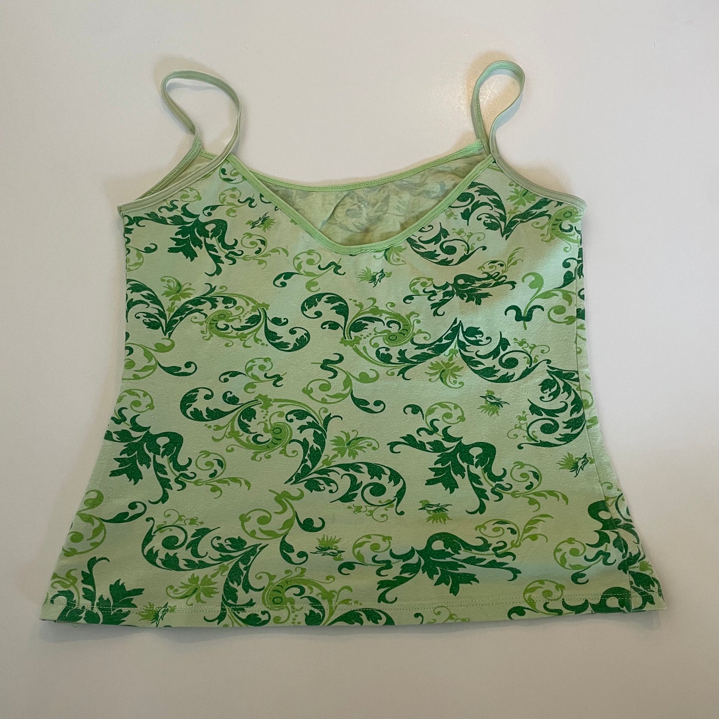 graphic print green cami