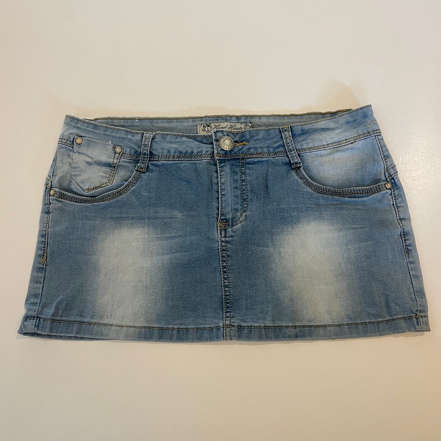 y2k low rise denim mini skirt