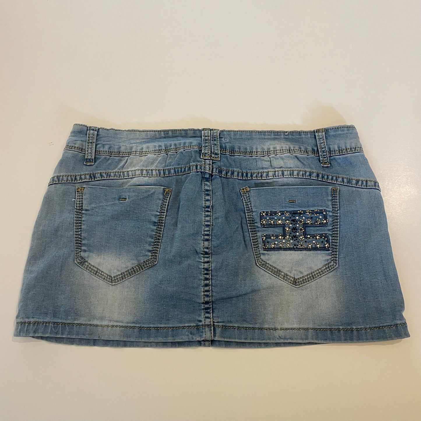 y2k low rise denim mini skirt