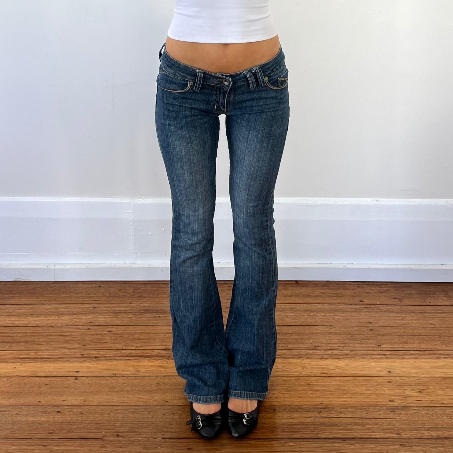 low rise bootcut jeans