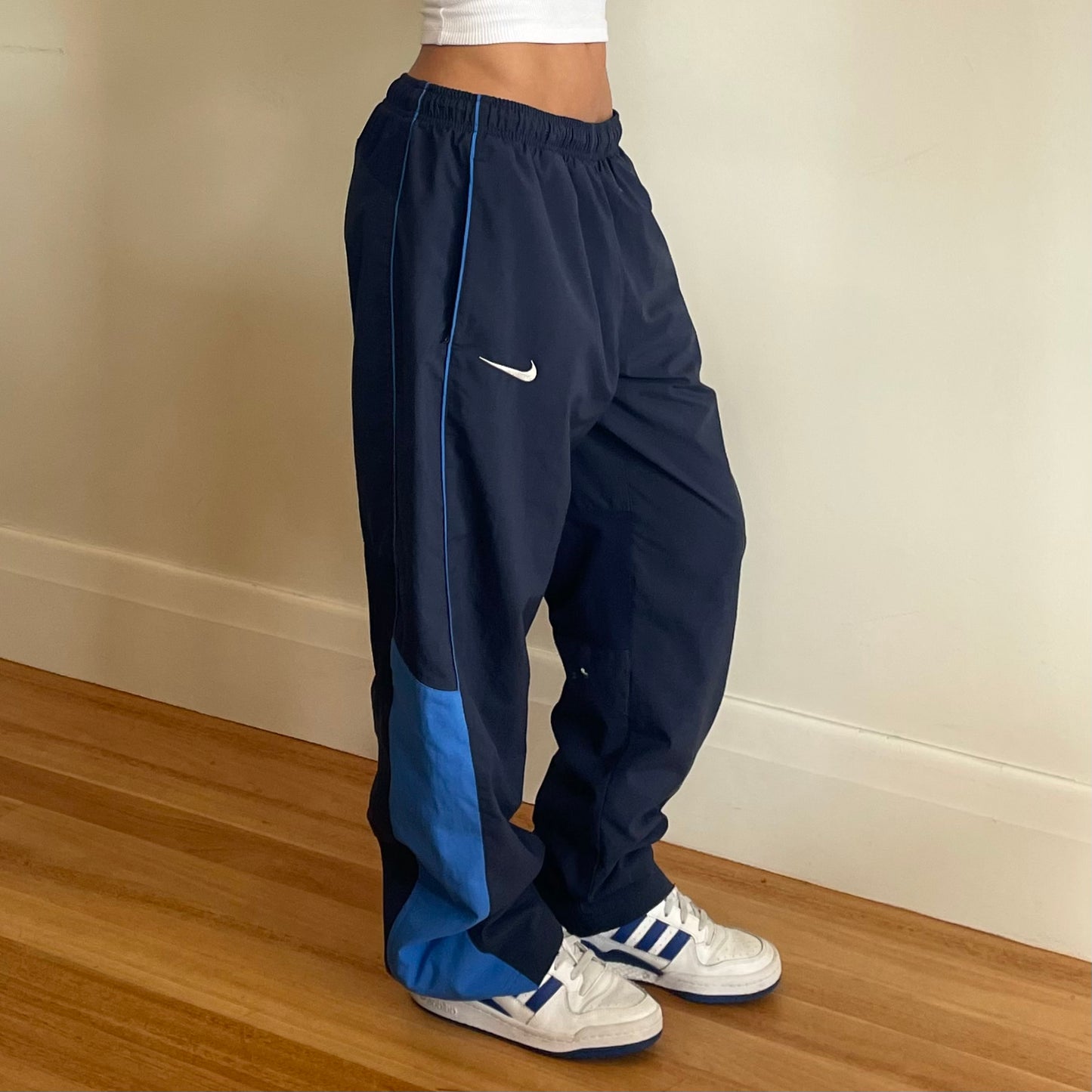 navy Nike track pants