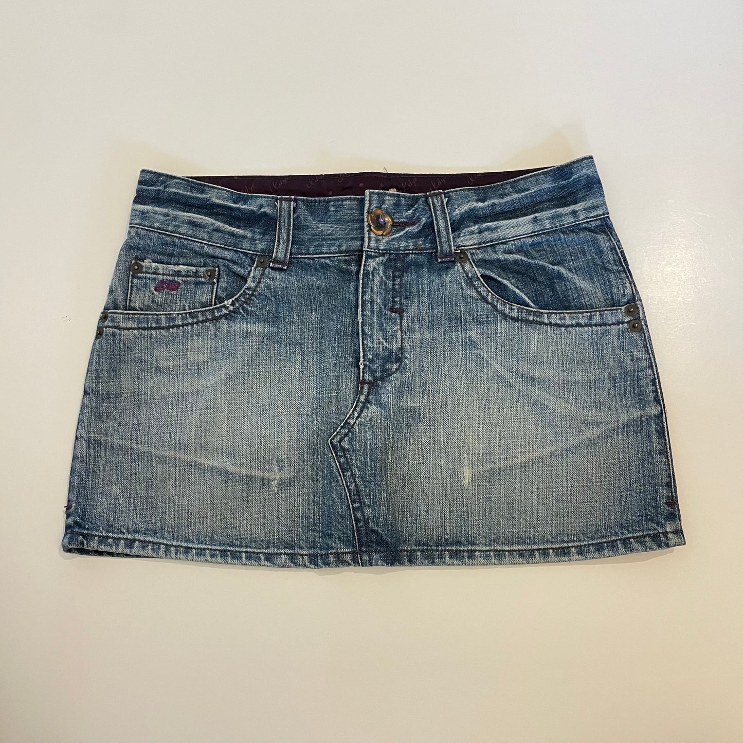 y2k denim mini skirt