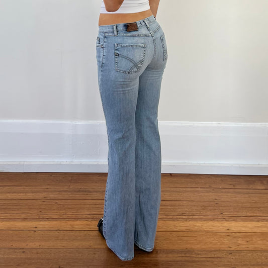 low rise flared jeans