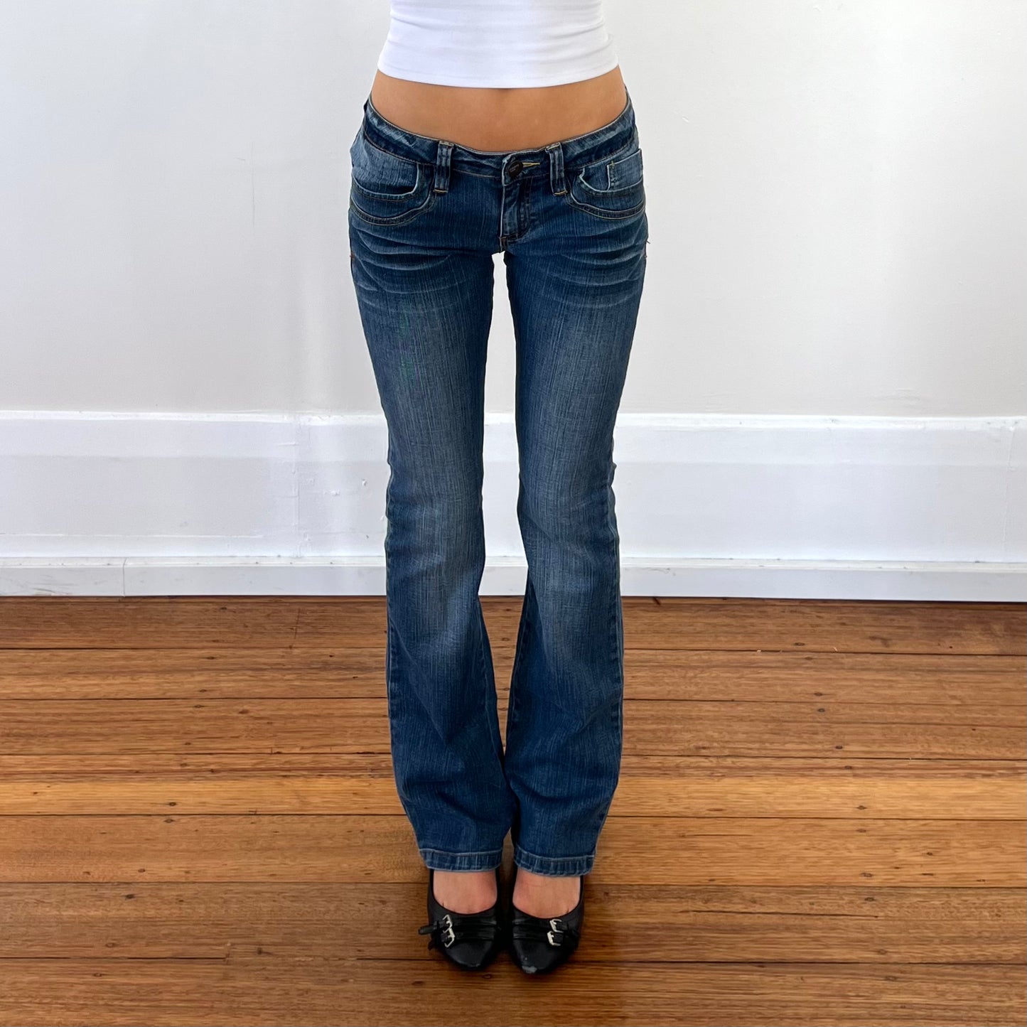low rise bootcut jeans