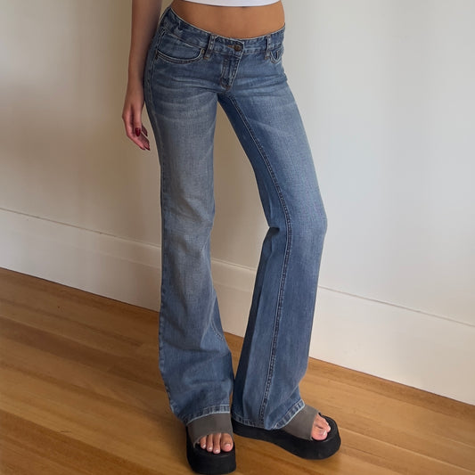 low rise bootcut jeans