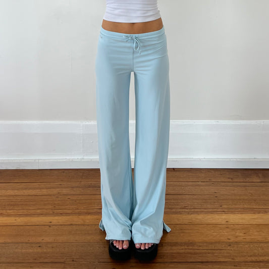 blue wide leg pants
