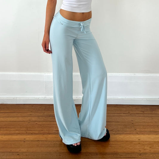 blue wide leg pants