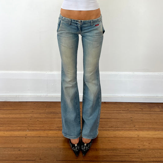 light wash low rise jeans