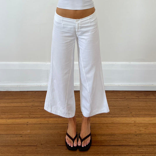 white wide leg pants