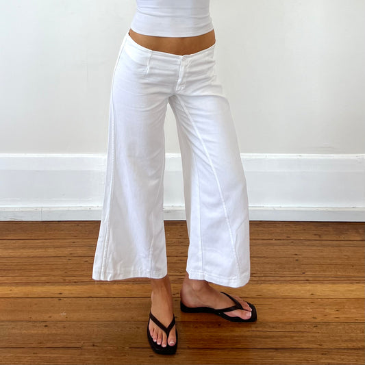 white wide leg pants