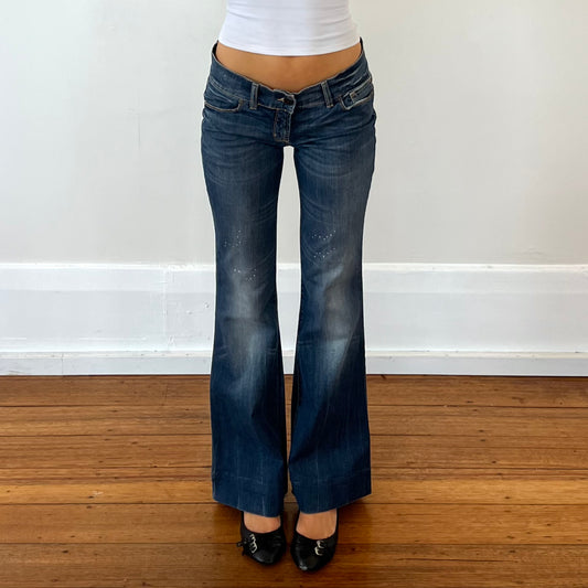 dark wash flared jeans