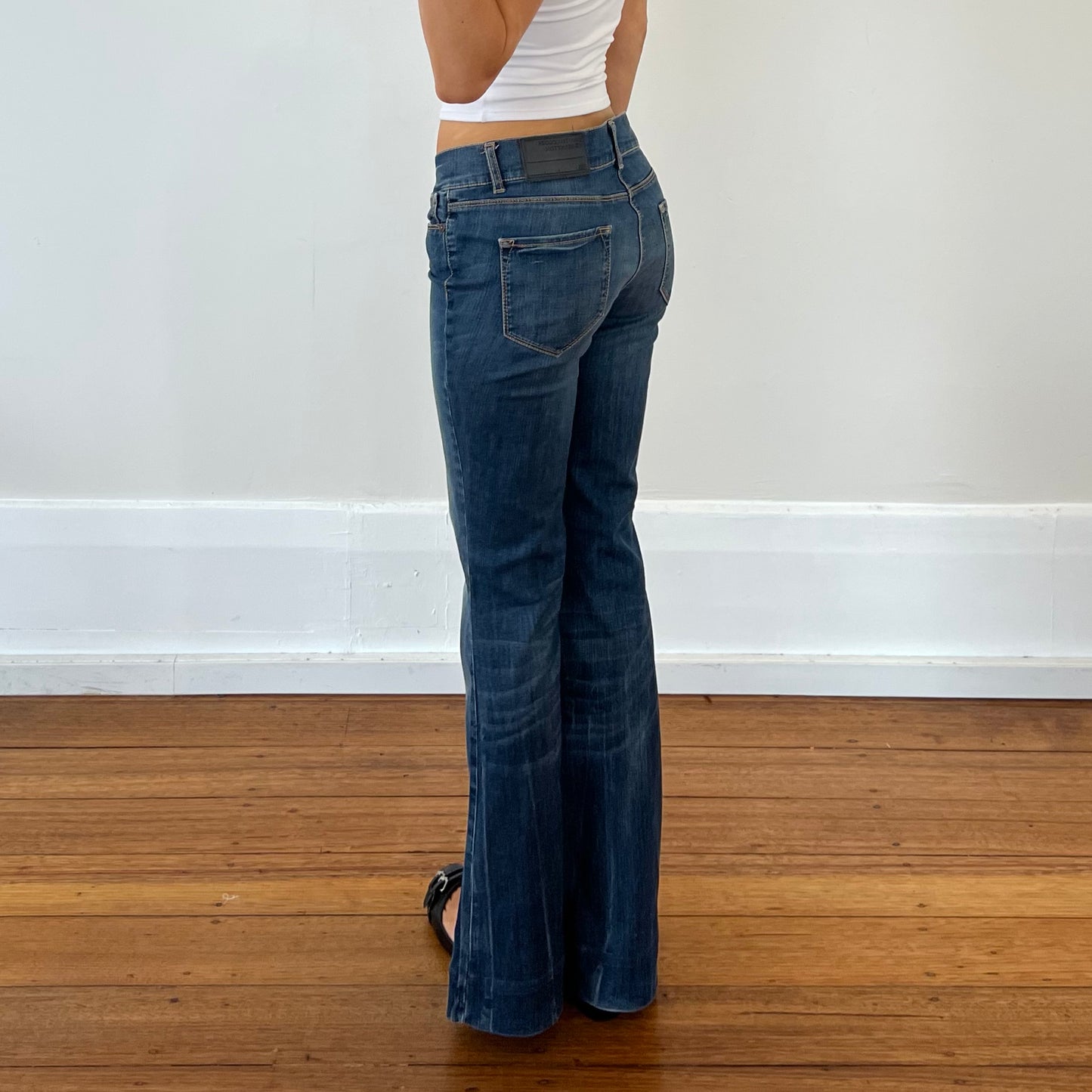 dark wash flared jeans