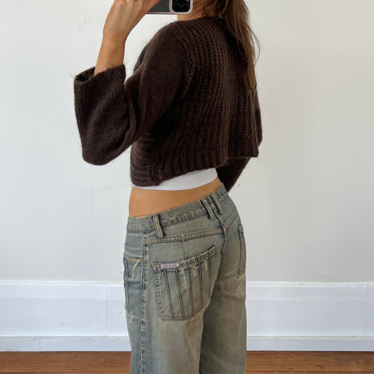 brown wool cardi