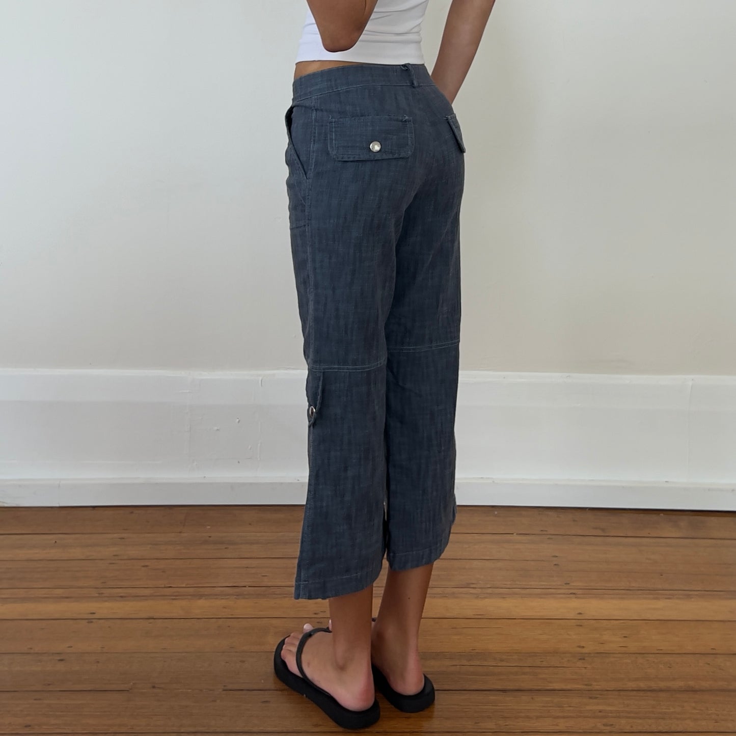 3/4 light denim pants