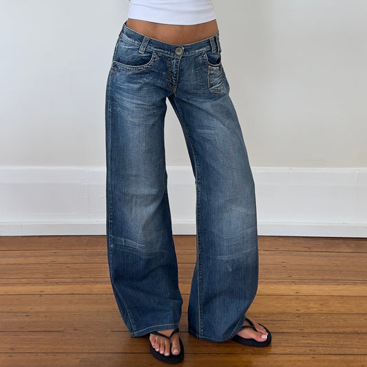 low rise wide leg jeans