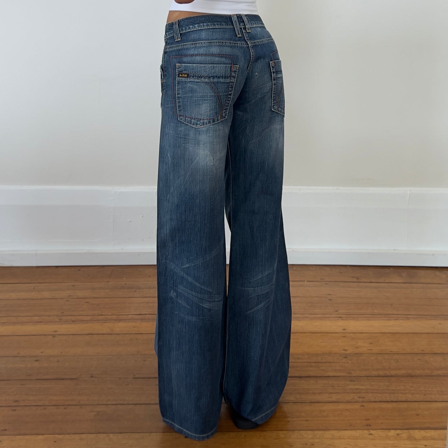 low rise wide leg jeans