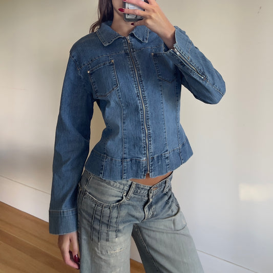 denim zip up jacket