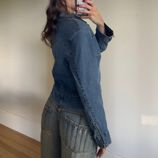 denim zip up jacket
