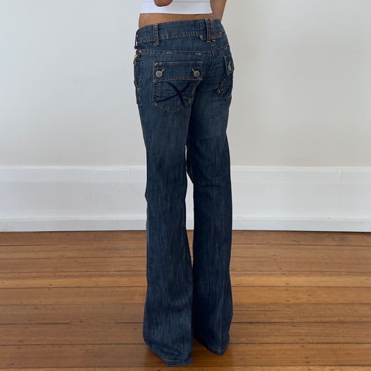low rise flared jeans