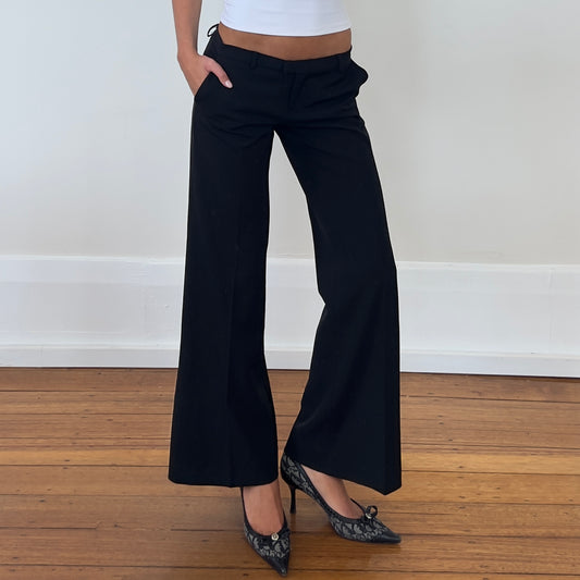 low rise wide leg trousers