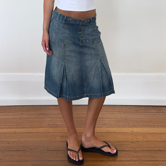 denim midi skirt