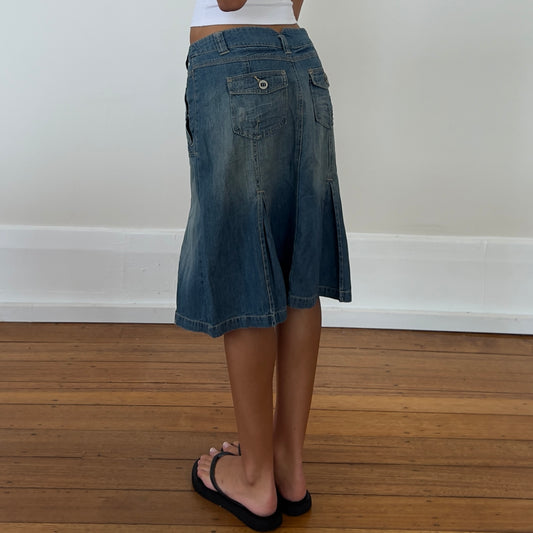 denim midi skirt