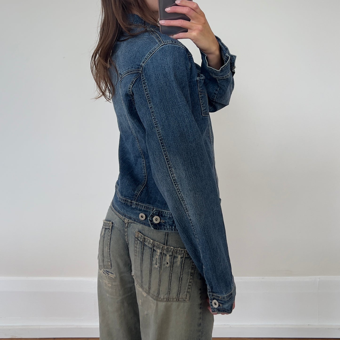 zip-up denim jacket