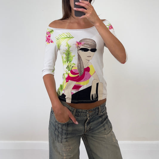 graphic 3/4 sleeve top