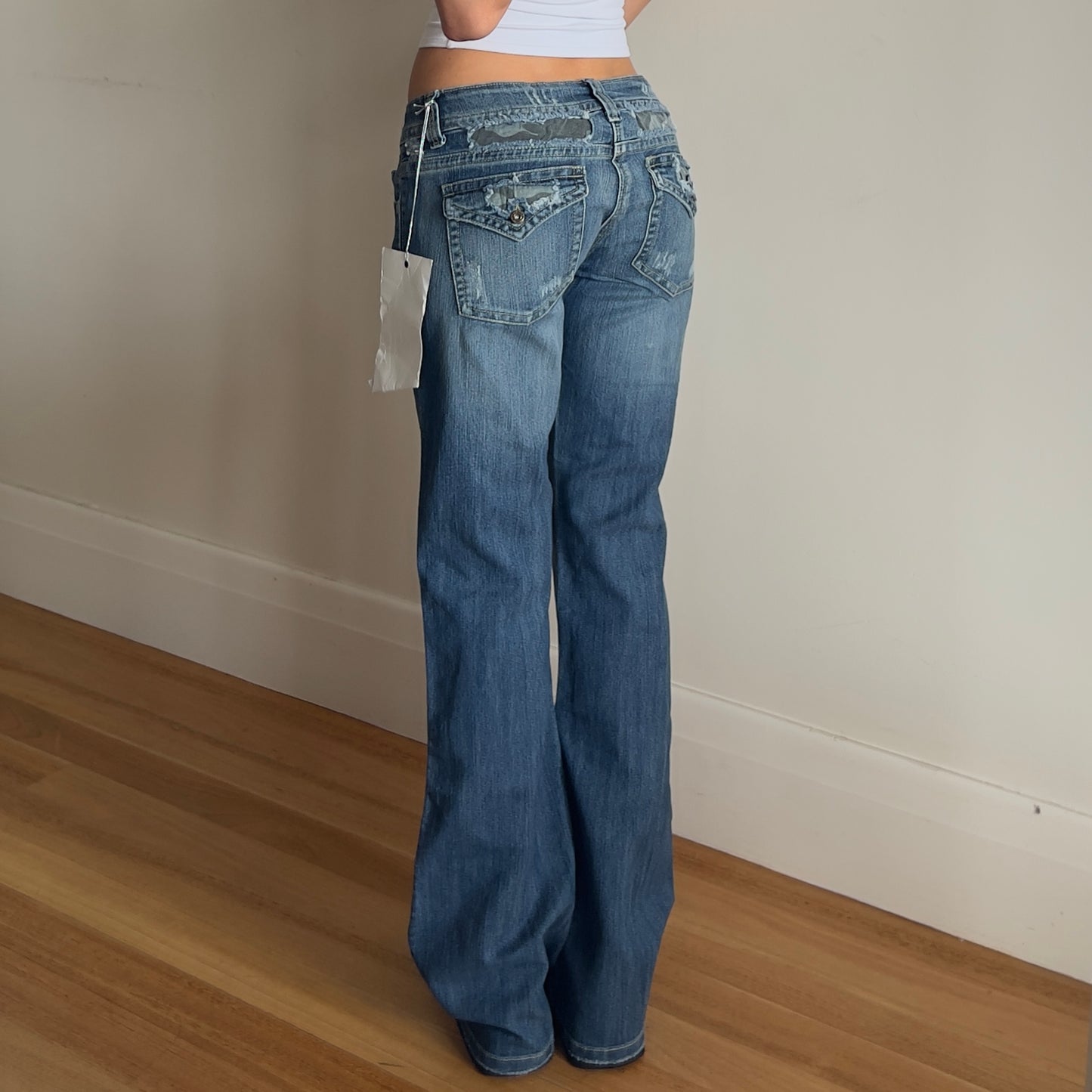 baggy bootcut denim jeans