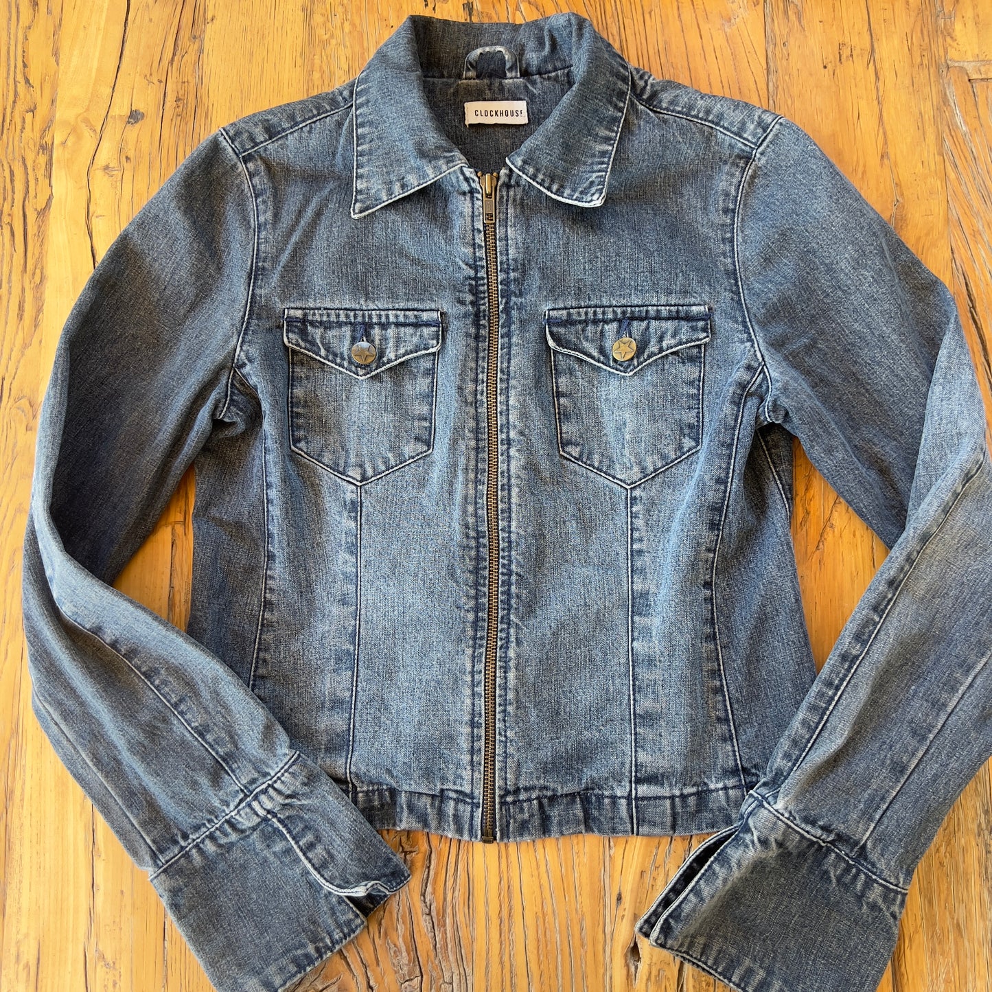 denim zip-up jacket