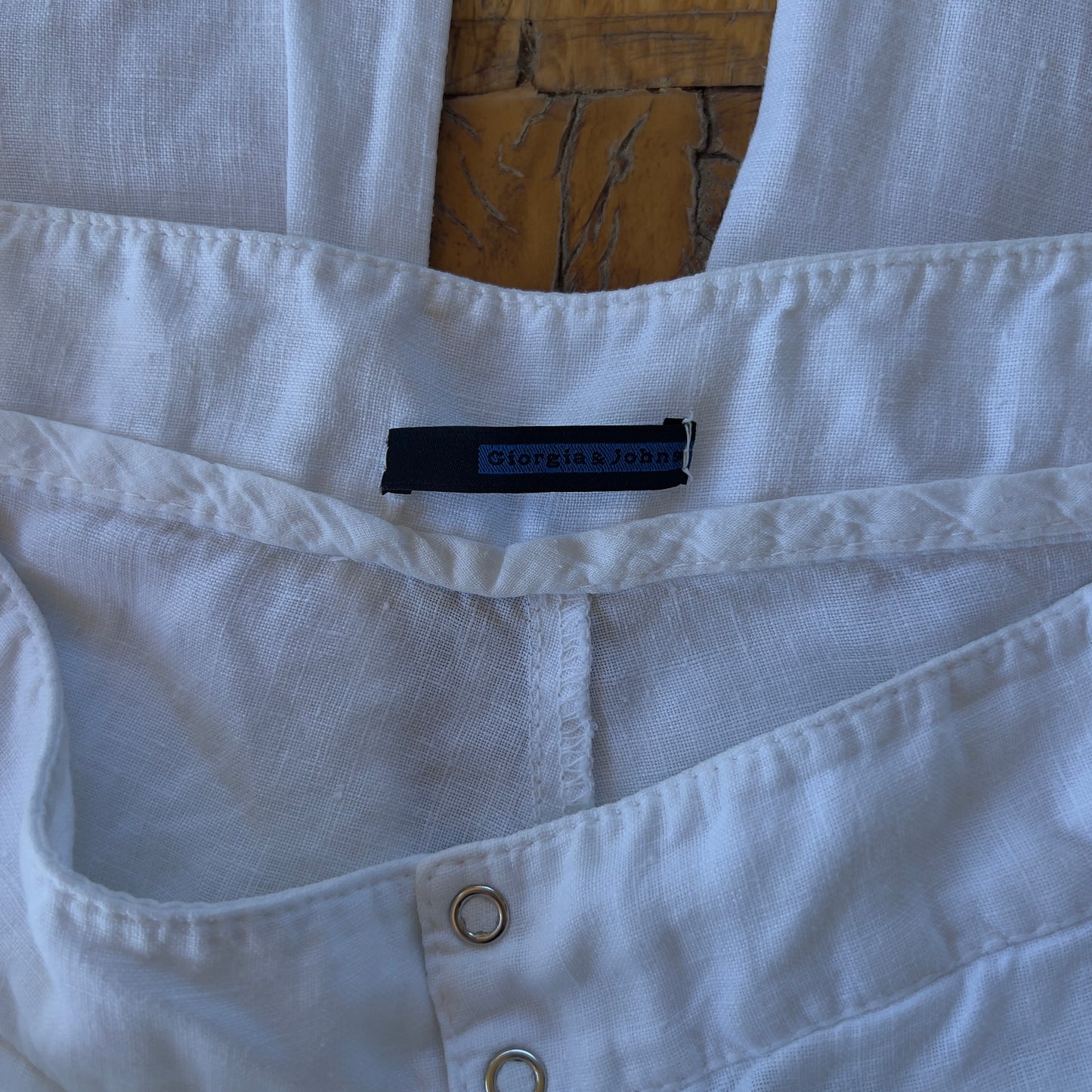 white linen pants