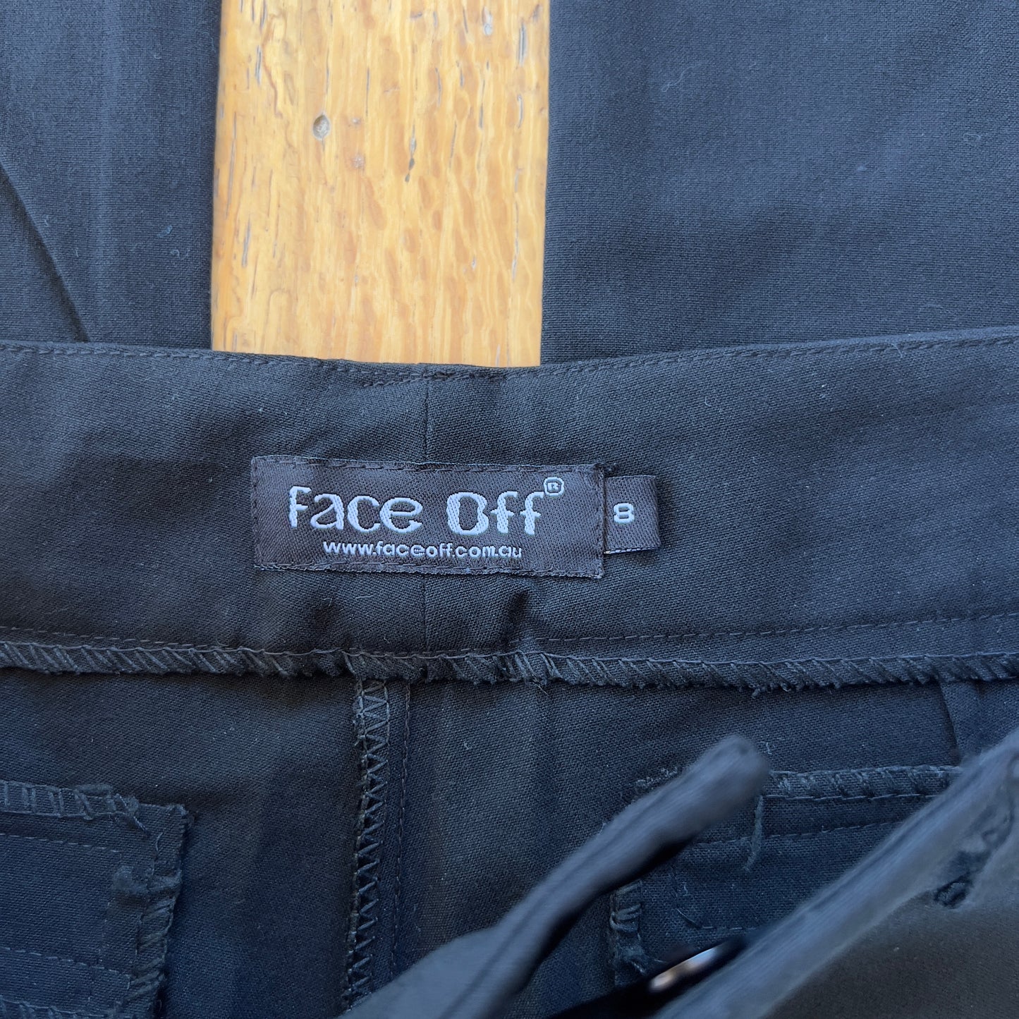 deadstock black Face Off trousers