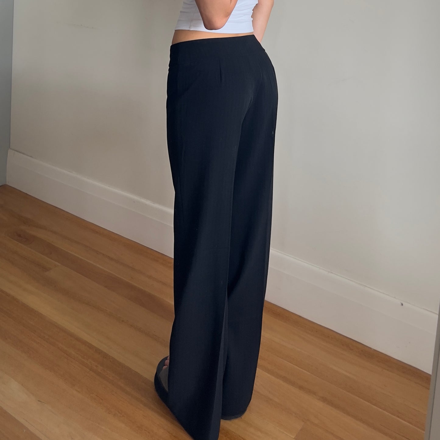 black tailored trousers