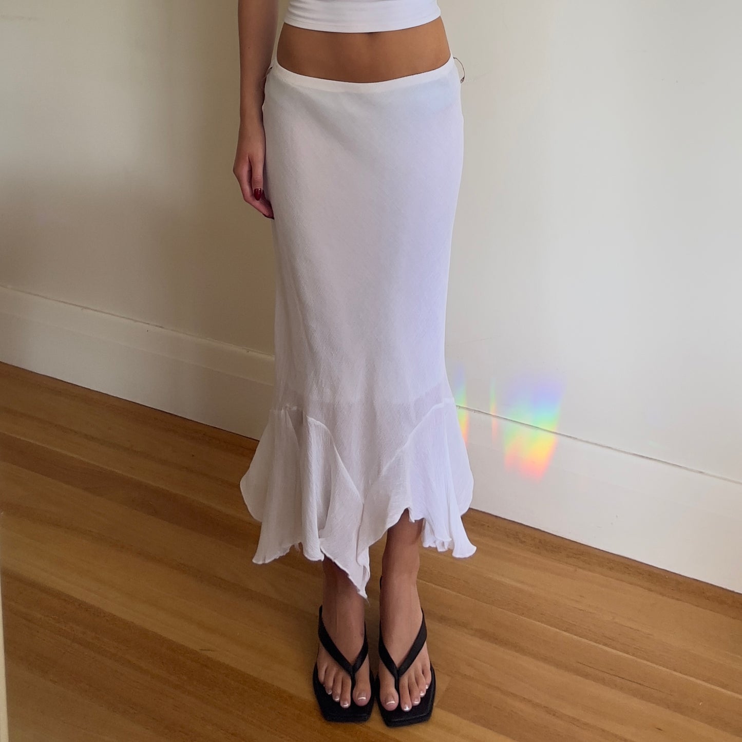 white maxi skirt