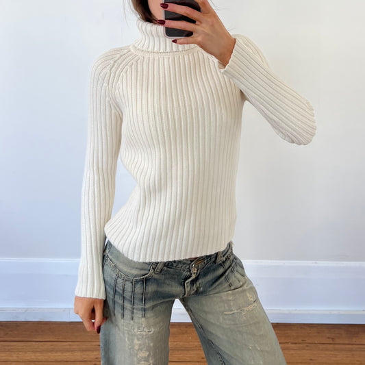 ivory ribbed knit jumper