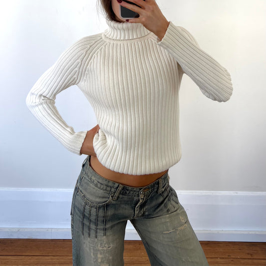 ivory ribbed knit jumper