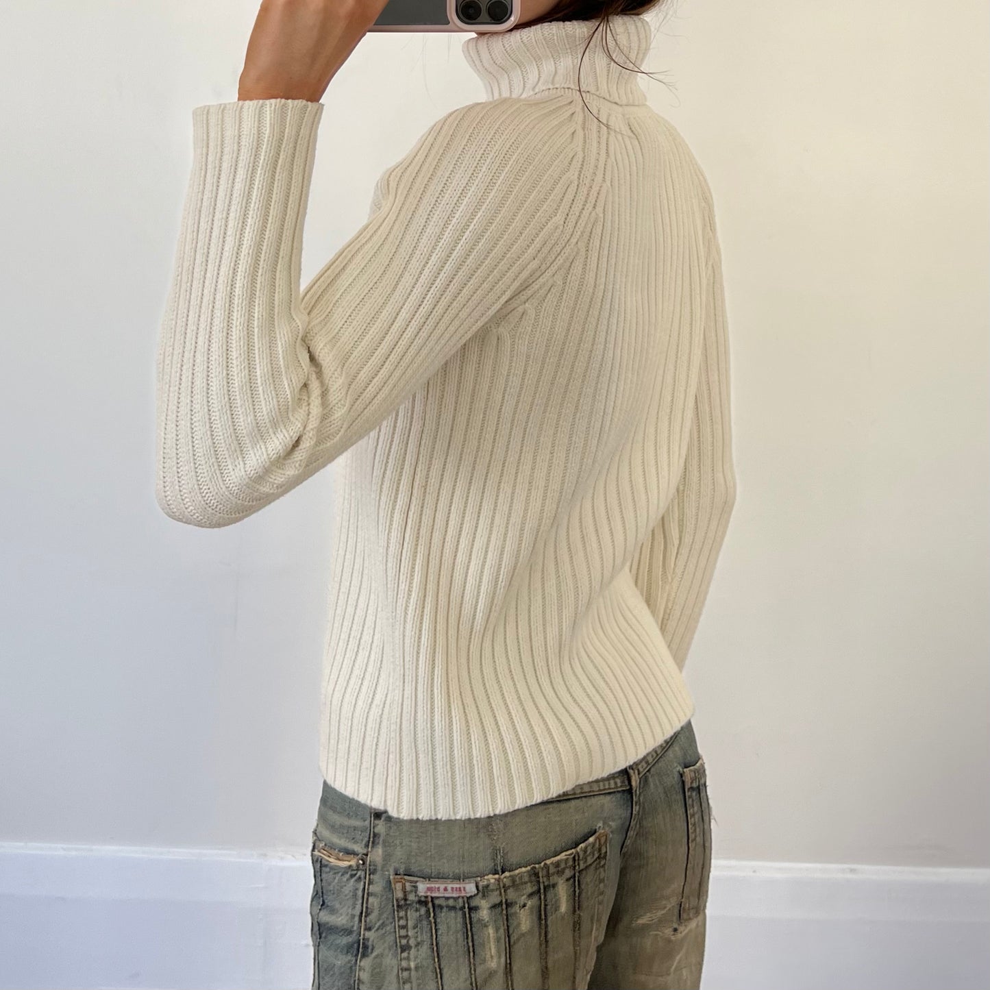 ivory ribbed knit jumper