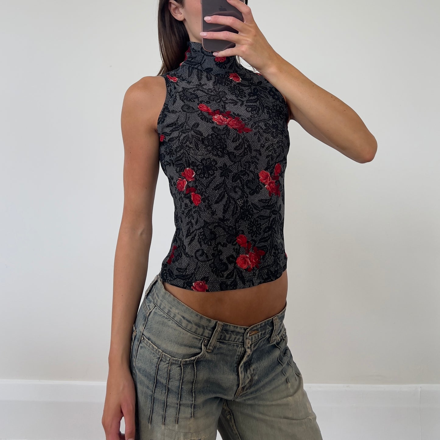graphic high neck tank