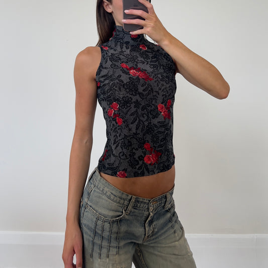 graphic high neck tank