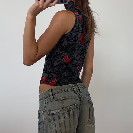 graphic high neck tank