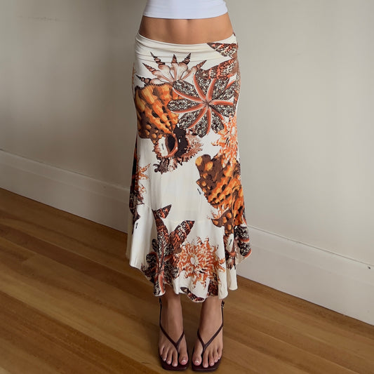 graphic print maxi skirt