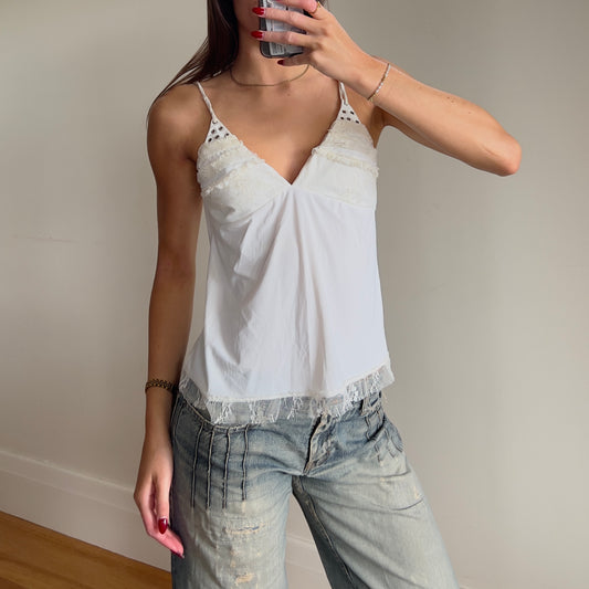 white lace cami
