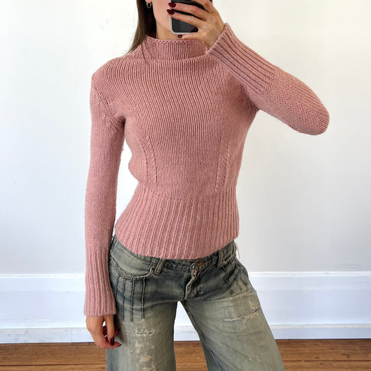 pink wool sweater