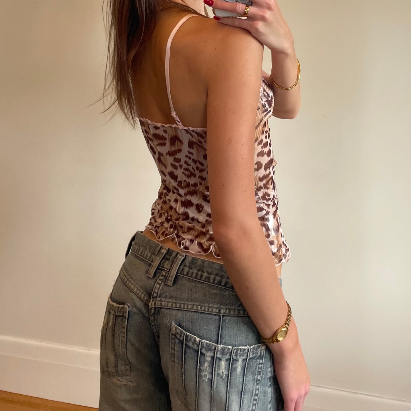 y2k leopard print cami